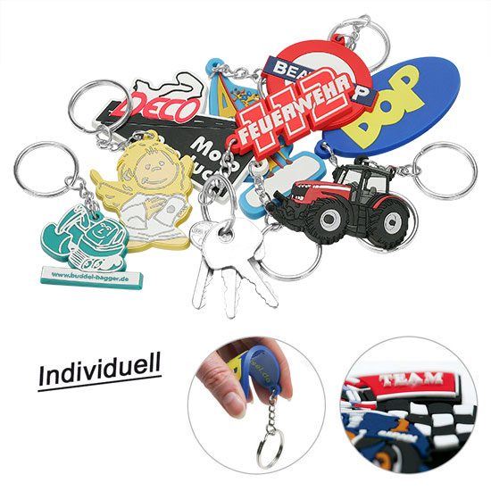 Soft-PVC-Schlüsselanhänger, ø 51-60 mm