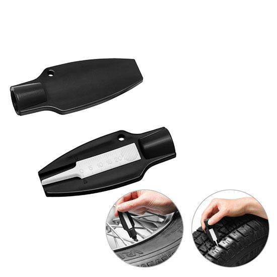 Reifenprofiltiefenmesser mit Ventilkappendreher