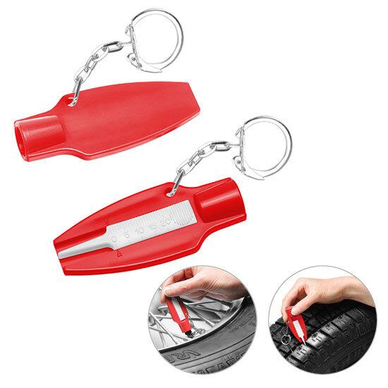 Reifenprofiltiefenmesser mit Ventilkappendreher