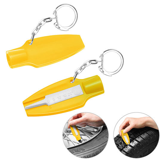 Reifenprofiltiefenmesser mit Ventilkappendreher