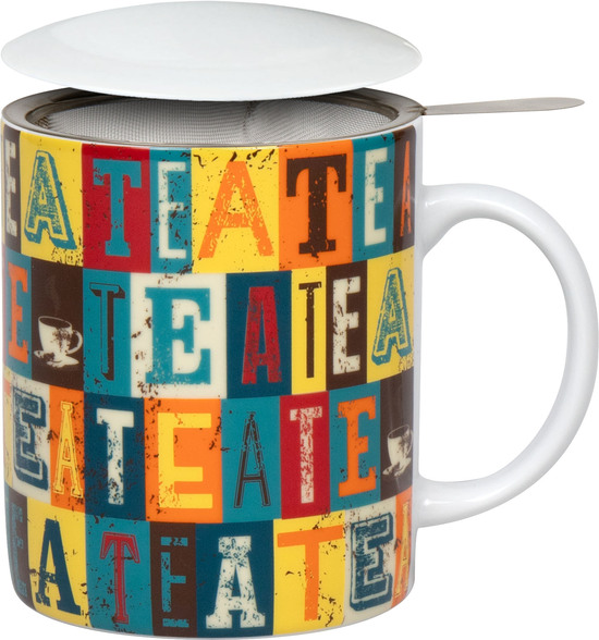 KÖNITZ Porzellan Becher / Tasse KC2 mit Sieb und Deckel