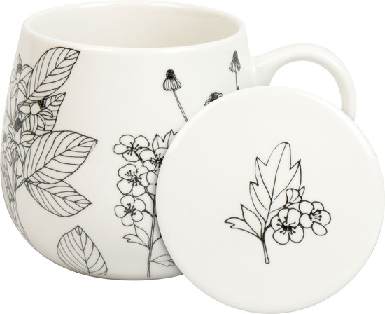 KÖNITZ Porzellan Becher / Tasse KC143 + Sieb + Deckel