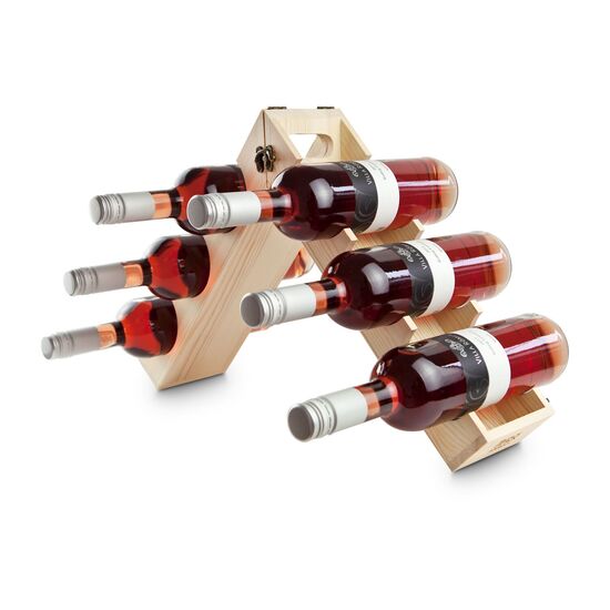 Das Original: Weinverpackung und -regal in einem, für bis zu 12 Flaschen. Kombiniert mit einem hochwertigen Villa Römer Roséwein (0,75 l).