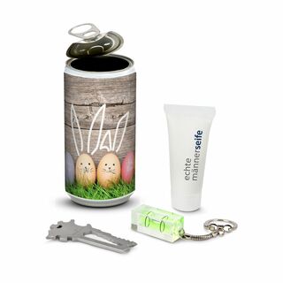 Geschenkset / Präsenteset: Männer-Geheimnis Ostern - Etikett Frohe Ostern - EierHasen 2K1195b