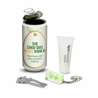Geschenkset / Präsenteset: Männer-Geheimnis Ostern - Etikett Sie sind das Gelbe vom Ei 2K1195e