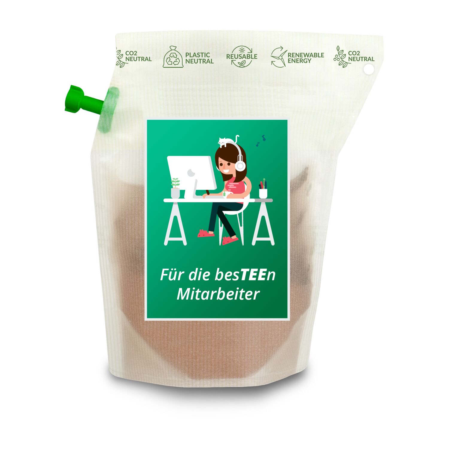 Wiederverwendbarer Werbe-Tee Beutel - kein Instant-Produkt! Beeren-Früchtetee, ergibt ca. 400 ml