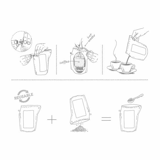 Geschenkartikel: Home-Office Wachmacher Kaffee Brühbeutel Honduras 2K1257a