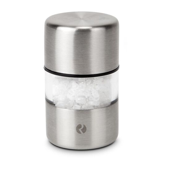 Dieses Set enthält je 1 Flasche Aceto Balsamico Essig und Walnussöl, ein Glas Pfefferkörner, grobes Meersalz & 2 ROMINOX® Mühlen.