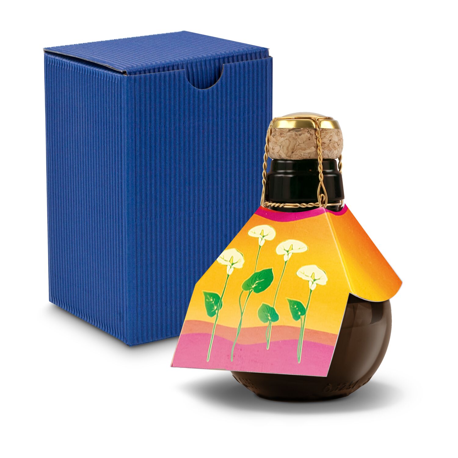 0,125 l hochwertiger Sekt brut in origineller Flasche, Alkohol 12% Vol. - Inklusive Geschenkkarton