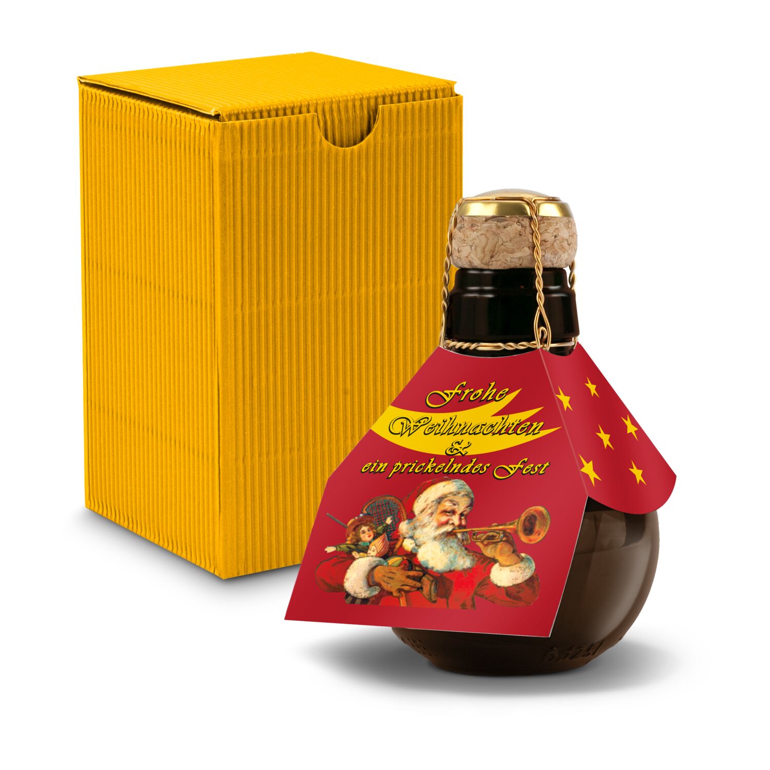 0,125 l hochwertiger Sekt brut in origineller Flasche, Alkohol 12% Vol. - Inklusive Geschenkkarton