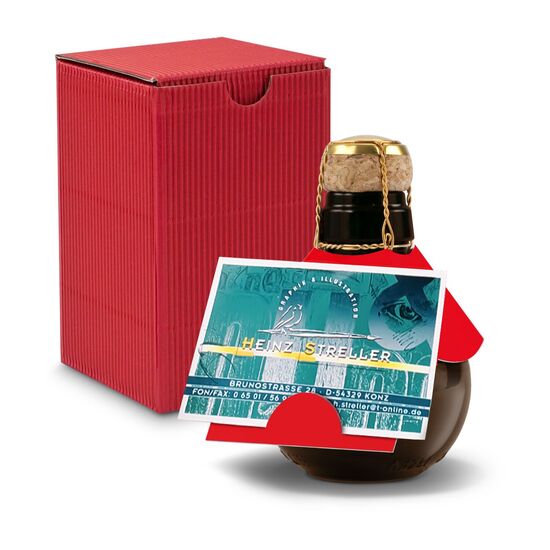 0,125 l hochwertiger Sekt brut in origineller Flasche, Alkohol 12% Vol. - Inklusive Geschenkkarton