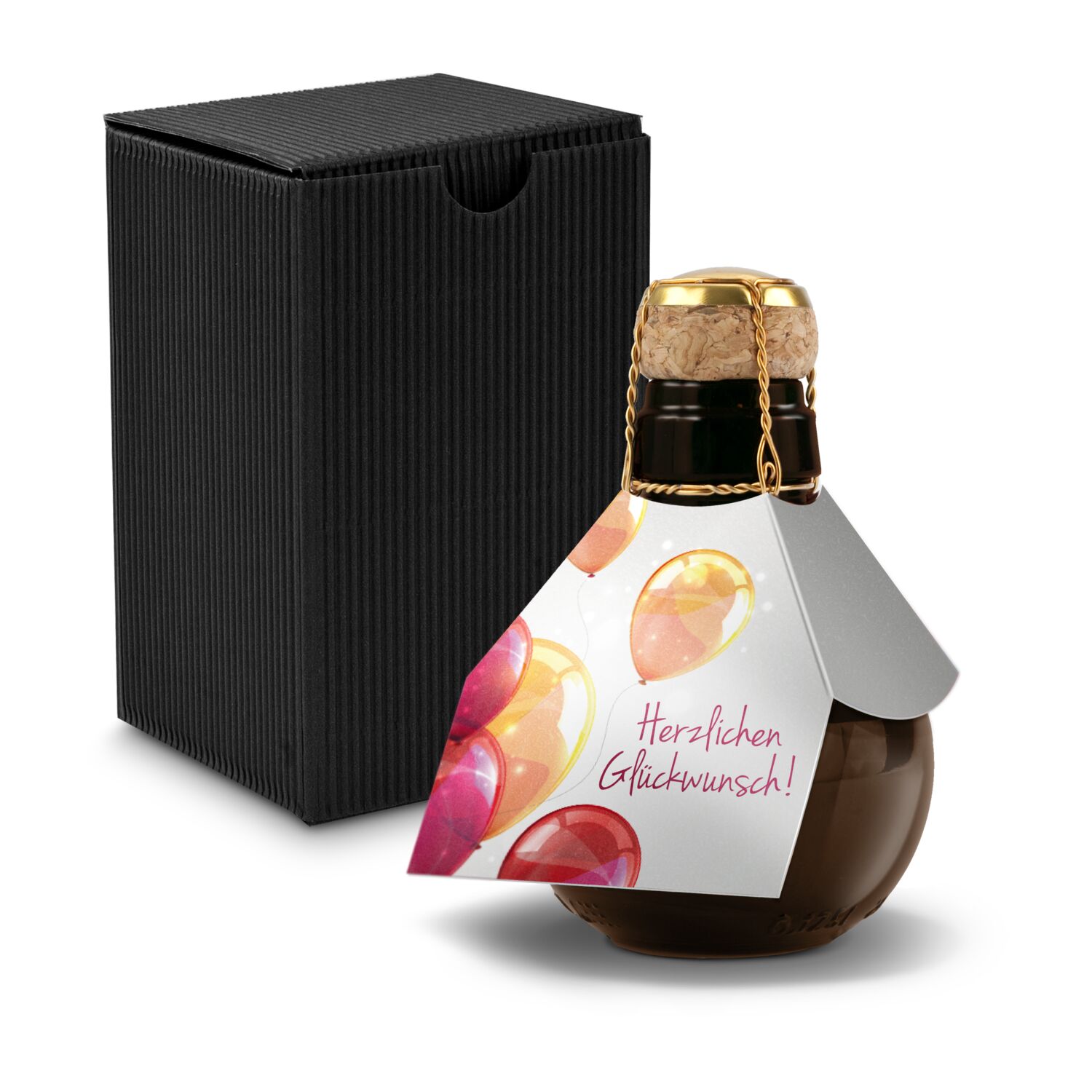 0,125 l hochwertiger Sekt brut in origineller Flasche, Alkohol 12% Vol. - Inklusive Geschenkkarton