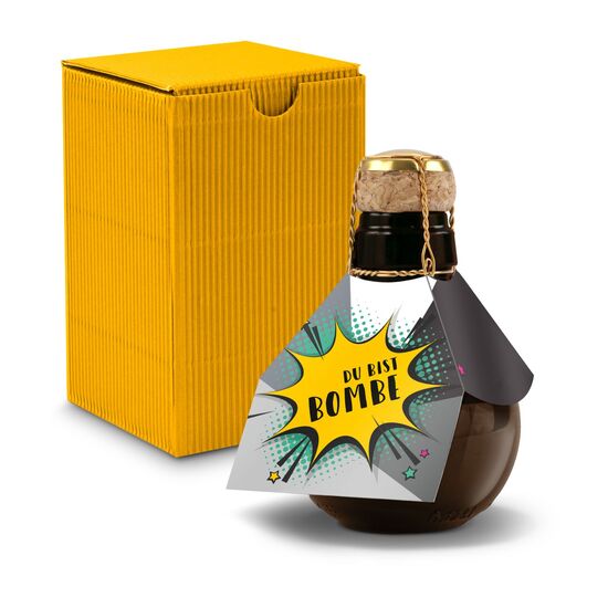 0,125 l hochwertiger Sekt brut in origineller Flasche, Alkohol 12% Vol. - Inklusive Geschenkkarton