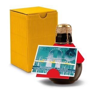 Origineller Sekt Visitenkarteneinschub - Karton Gelb, 125 ml 2K1358h1