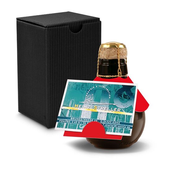 Origineller Sekt Visitenkarteneinschub - Karton Schwarz, 125 ml 2K1358h2