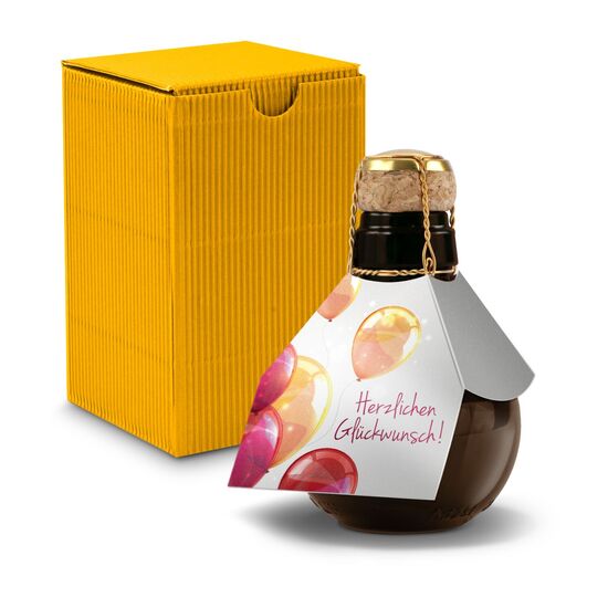 Origineller Sekt Herzlichen Glückwunsch - Karton Gelb, 125 ml 2K1358m1