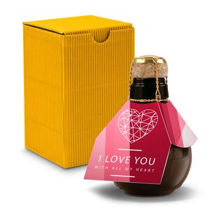 Origineller Sekt I love u - Karton Gelb, 125 ml 2K1358p1
