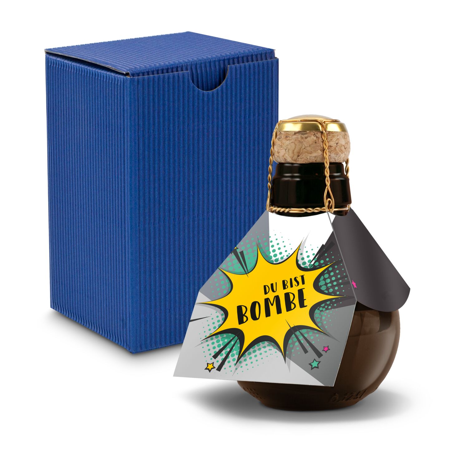 Origineller Sekt Du bist Bombe- Karton Blau, 125 ml 2K1358v3