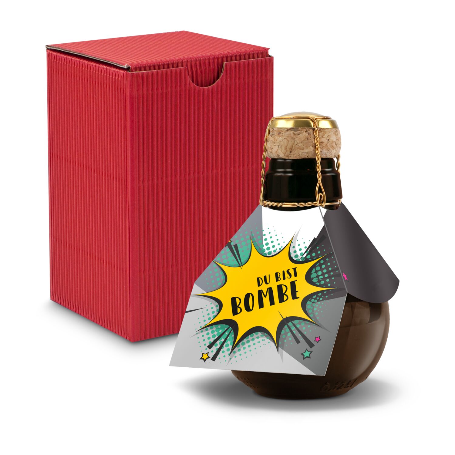 Origineller Sekt Du bist Bombe- Karton Rot, 125 ml 2K1358v4