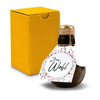 Origineller Sekt Zum Wohl- Karton Gelb, 125 ml 2K1358w1