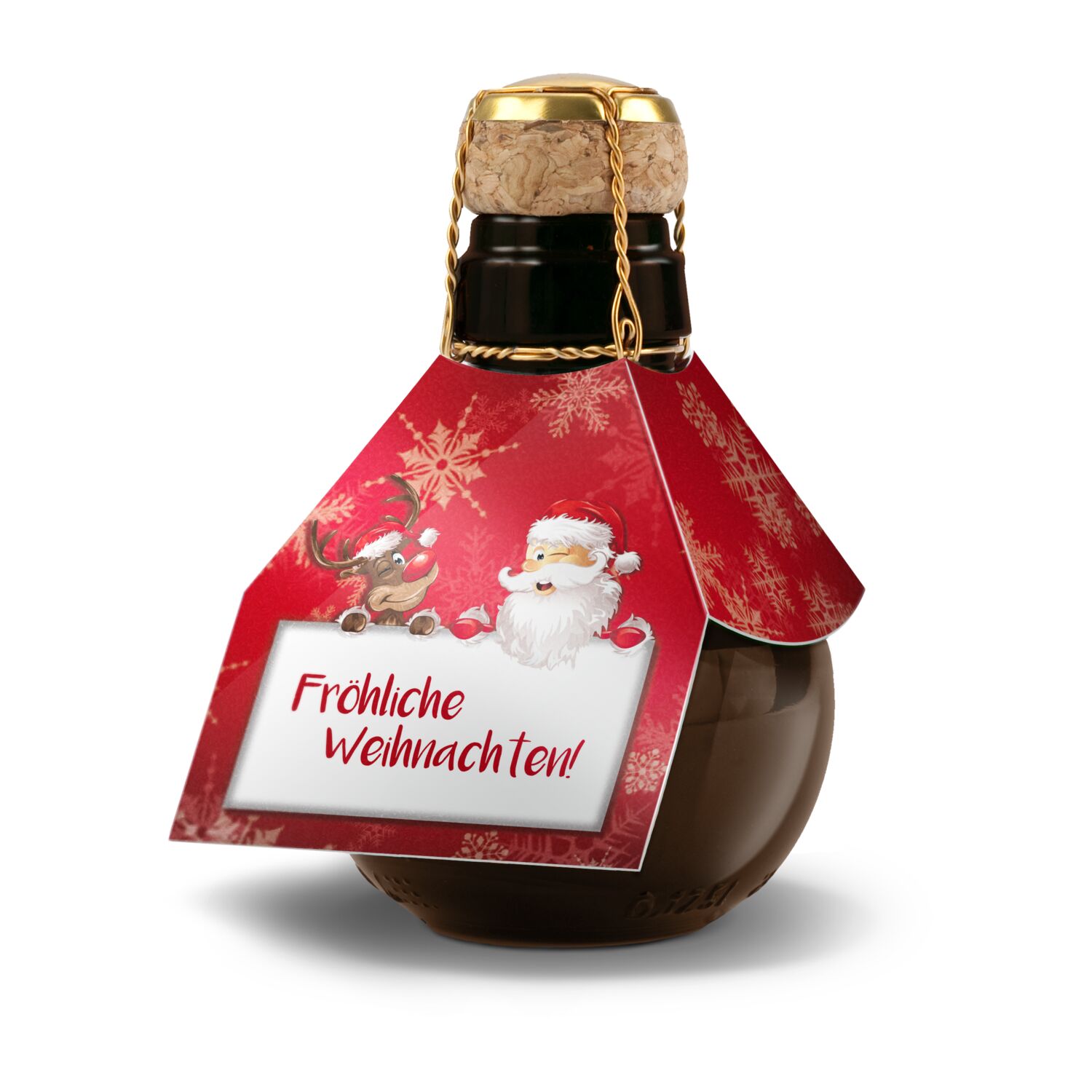Kleinste Sektflasche der Welt Fröhliche Weihnachten 2K1540i