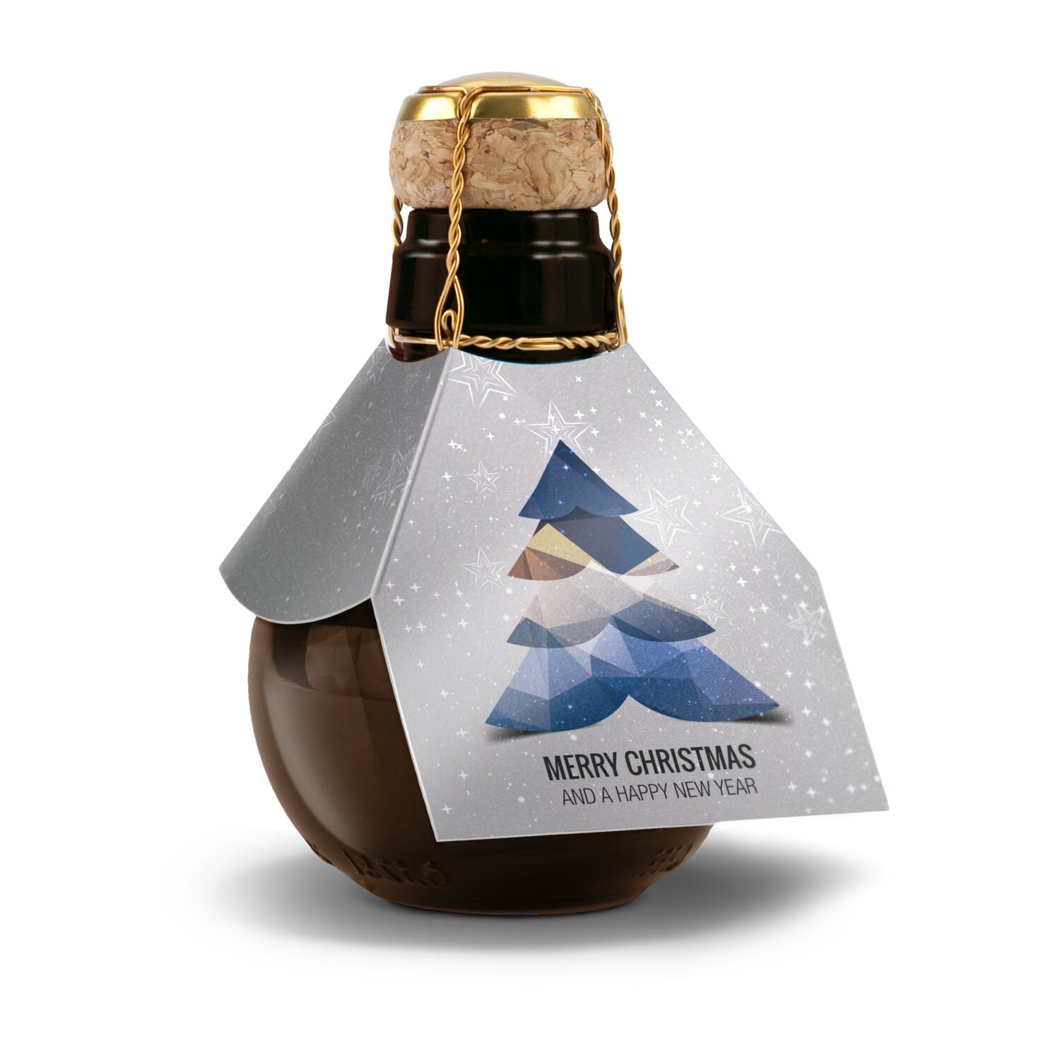 0,125 l hochwertiger Sekt brut in origineller Flasche mit Naturkork und Agraffe, Alkohol 12% Vol.