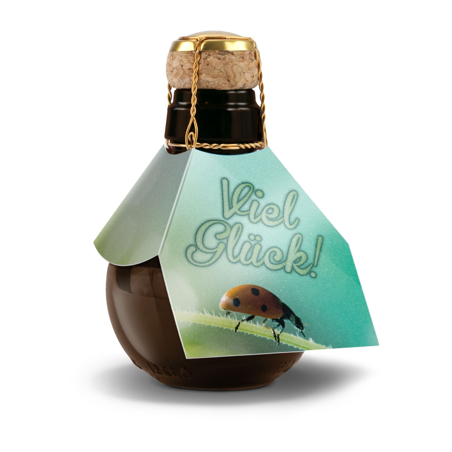 0,125 l hochwertiger Sekt brut in origineller Flasche mit Naturkork und Agraffe, Alkohol 12% Vol.