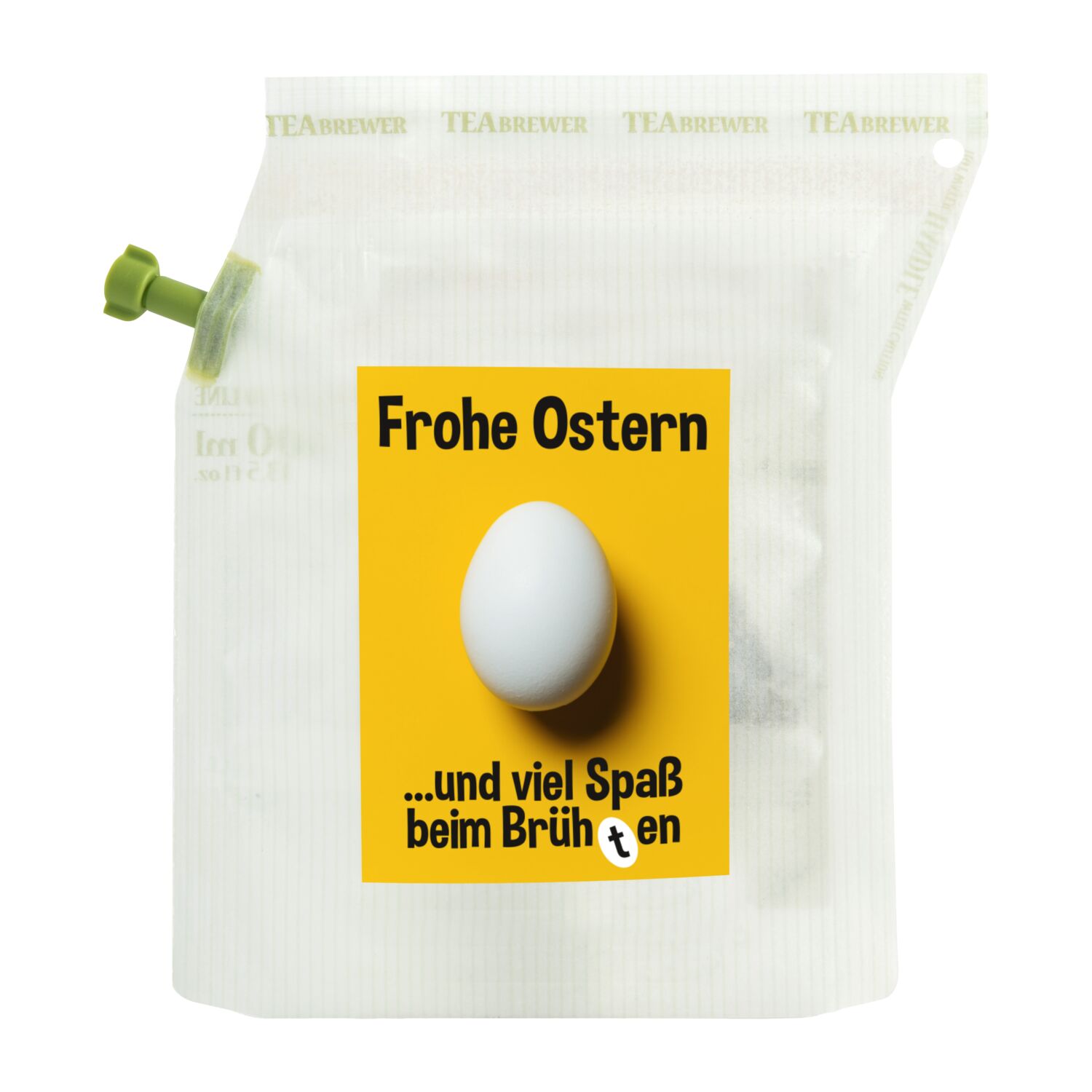 Verschenken Sie Fröhlichkeit & Genuss zu Ostern mit diesem wiederverwendbaren Brühbeutel. Heißes Wasser eingießen, ziehen lassen & genießen.