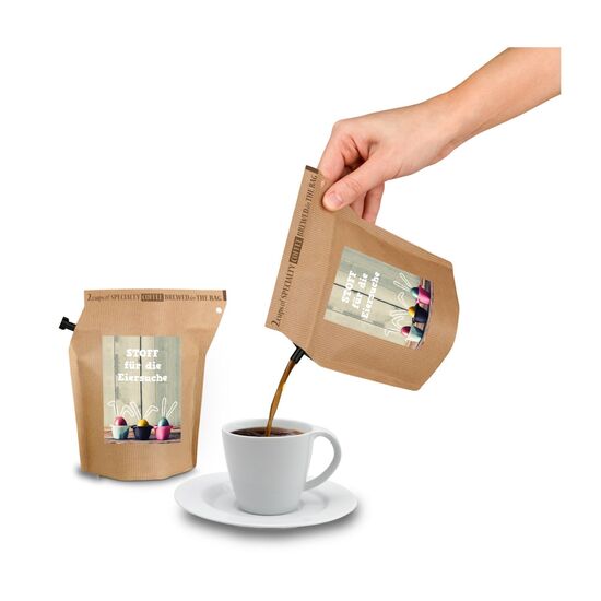 Verschenken Sie Fröhlichkeit & Genuss zu Ostern mit diesem wiederverwendbaren Brühbeutel. Heißes Wasser eingießen, ziehen lassen & genießen.