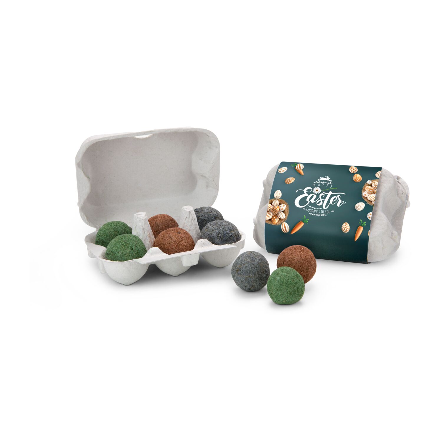 Geschenkartikel: Bienenweide im Oster-Eierkarton, 6 Samenbomen 2K1660a