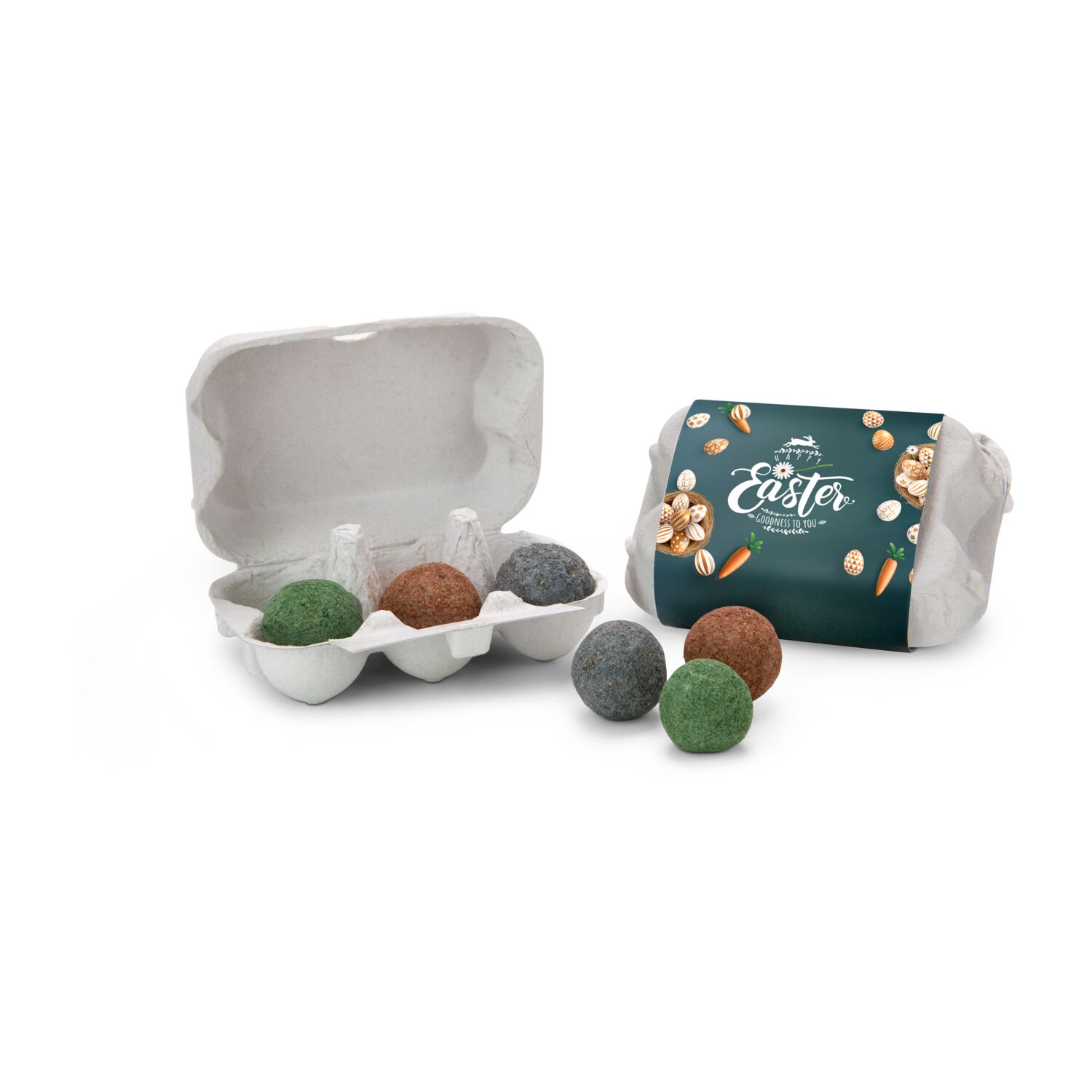 Geschenkartikel: Bienenweide im Oster-Eierkarton, 6 Samenbomen 2K1660a