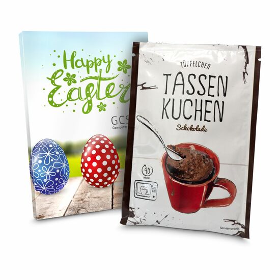 Geschenkartikel: Tassenkuchen Ostern, auch in individueller Stecktasche 2K1666