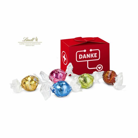 Geschenkartikel / Präsentartikel: Lindt süßes Danke, 5 Lindorkugeln für medizinische Dienste 2K1670d
