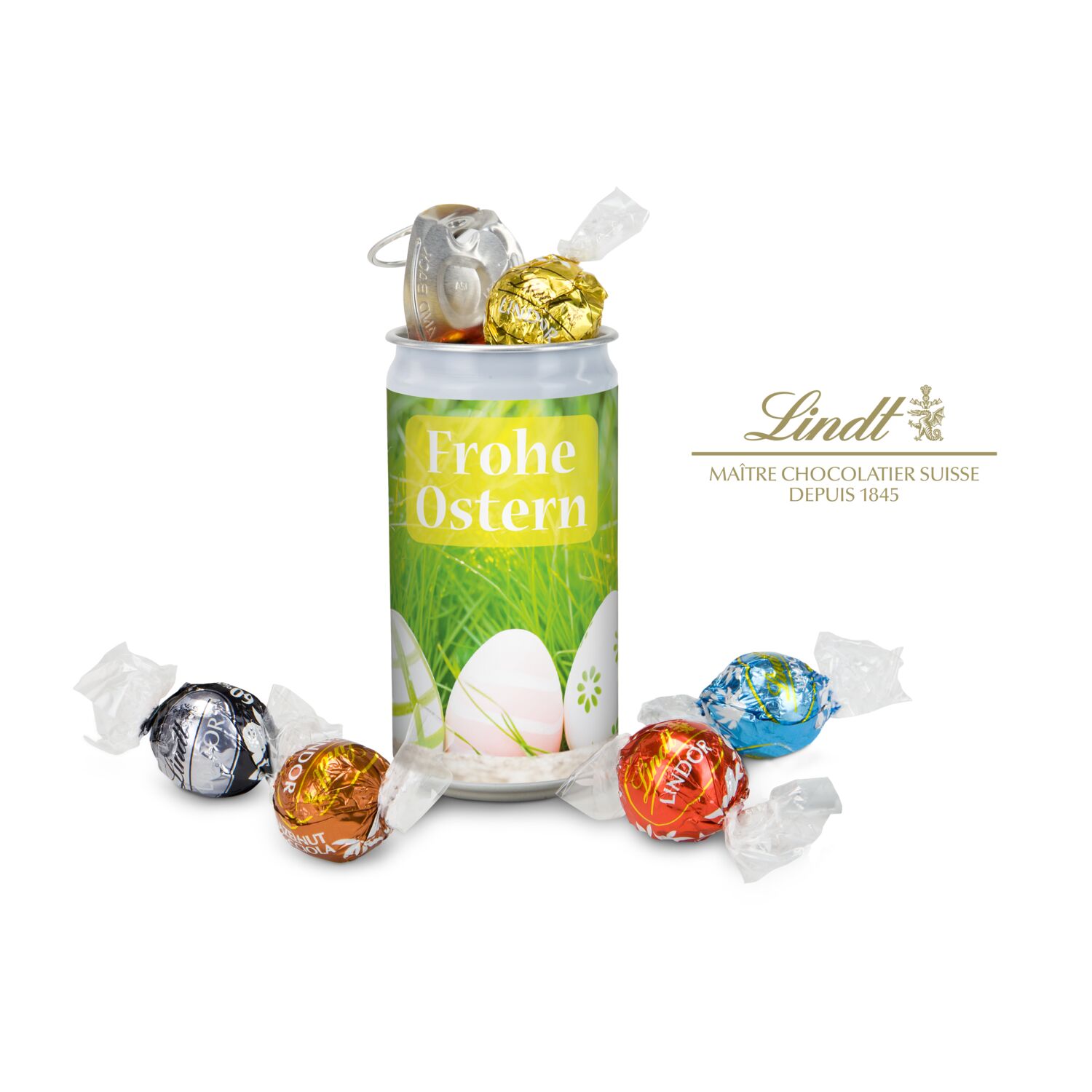 Geschenkartikel / Präsentartikel: Lindt-Geheimnis Ostern - Etikett Frohe Ostern - EierWiese 2K1679a