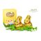 2 Lindt Goldhasen (Vollmilch & weiße Schokolade) verpackt in einer österlichen Faltschachtel. Auch individuell gestaltbar.
