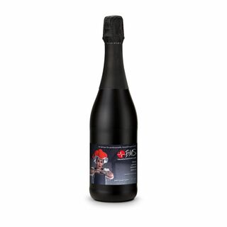Sekt Cuvée - Flasche schwarz - Kapselfarbe Schwarz, 0,75 l 2K1904d