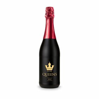 Sekt Cuvée - Flasche schwarz - Kapselfarbe Rot, 0,75 l 2K1904e
