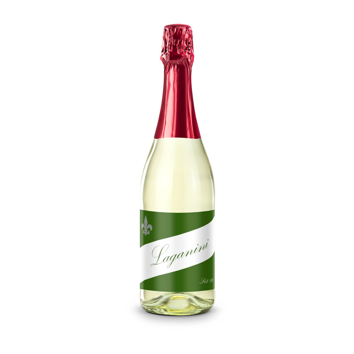 Sekt Cuvée - Flasche klar - Kapselfarbe Rot, 0,75 l 2K1905e