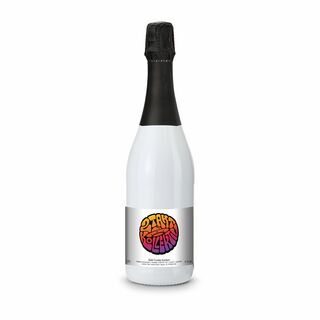 Sekt Cuvée - Flasche weiß-lackiert - Kapsel schwarz, 0,75 l 2K1911d