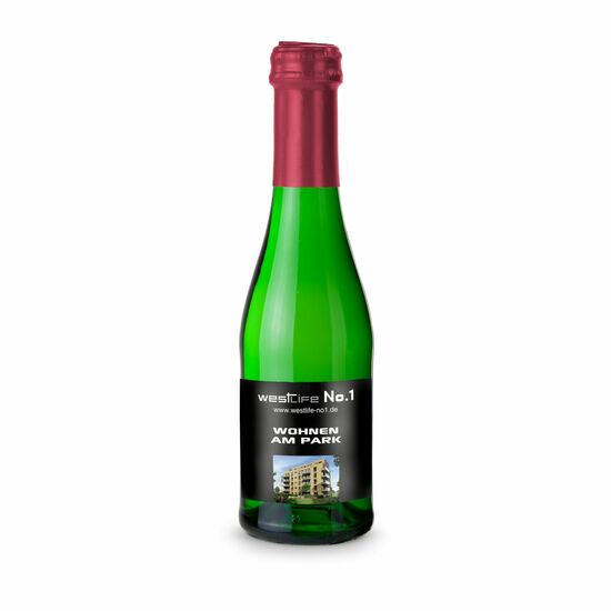 Sekt Cuvée Piccolo - Flasche grün - Kapsel Bordeauxrot, 0,2 l 2K1915f