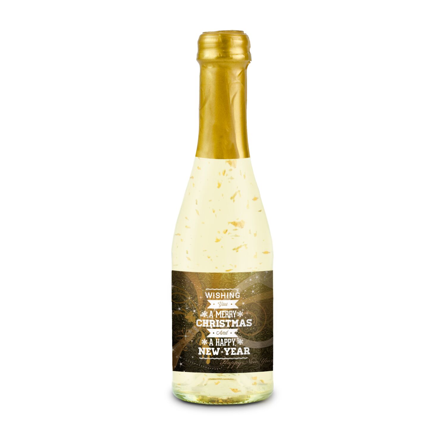 Piccolo Golden Flakes - Flasche klar - Kapsel gold, 0,2 l 2K1918a