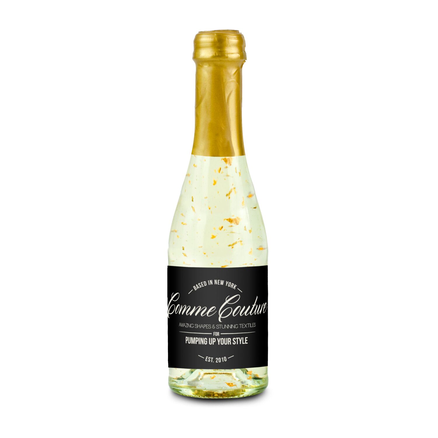 Piccolo Golden Flakes - Flasche klar - Kapsel gold, 0,2 l 2K1918a