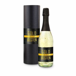 Gold bekommen nur die Besten! Spritziger Golden Flakes Sekt (0,75 l) mit Blattgold. Wertschätzung für Mitarbeiter & Geschäftspartner.