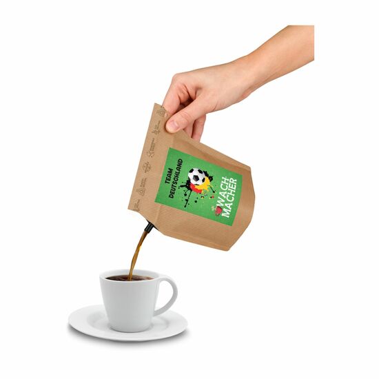 Geschenkartikel / Präsentartikel: Fußball-EM Team Deutschland Wachmacher, Kaffee im Brühbeutel 2K1962a