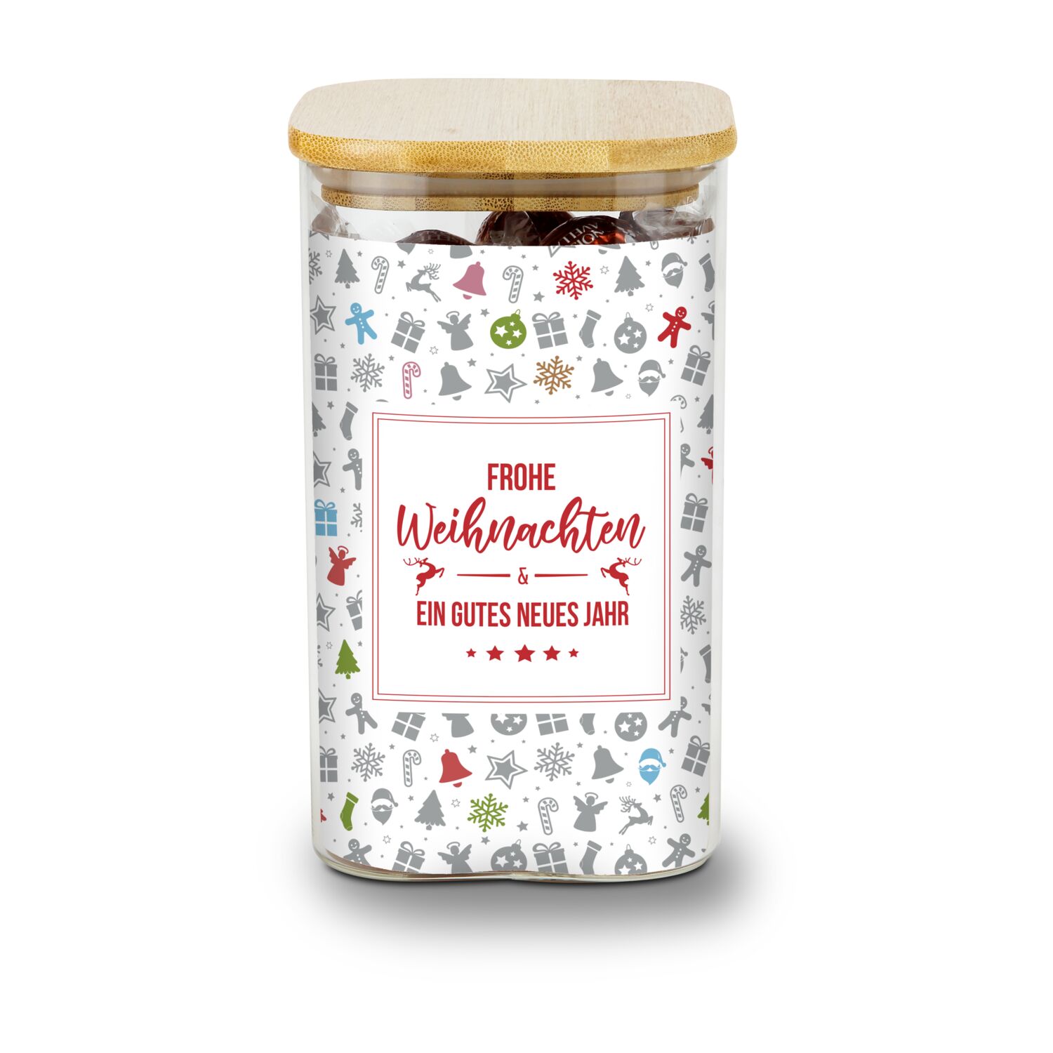 Geschenkset / Präsenteset: Lindor Team-Glas Frohe Weihnachten 2K2016b
