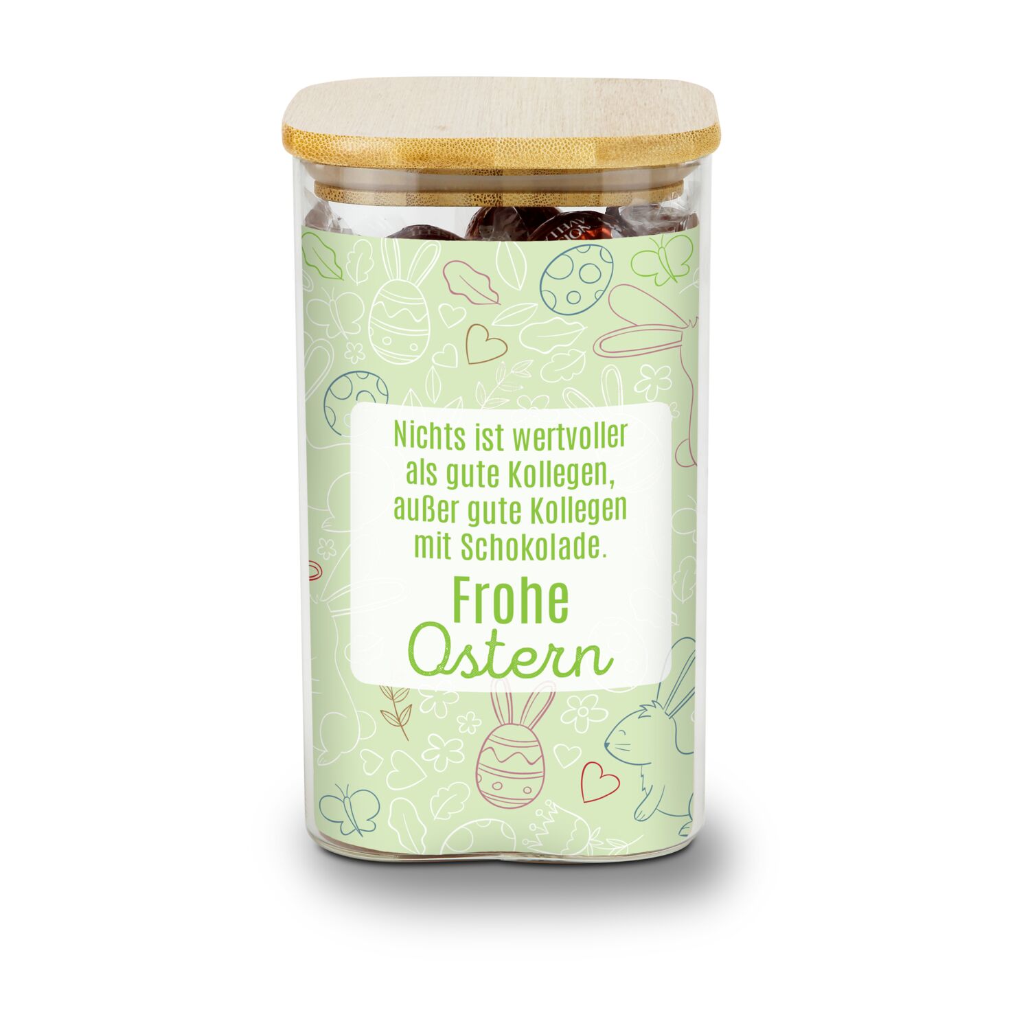 Geschenkset / Präsenteset: Lindor Team-Glas Frohe Ostern 2K2016o