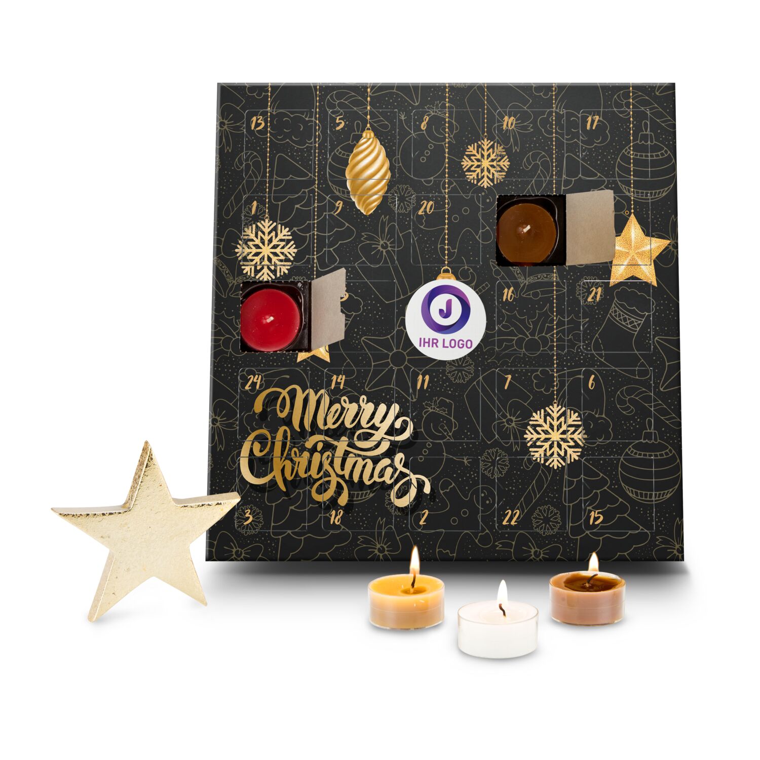 Geschenkartikel: Duftkerzen Adventskalender Merry Christmas 2K2129
