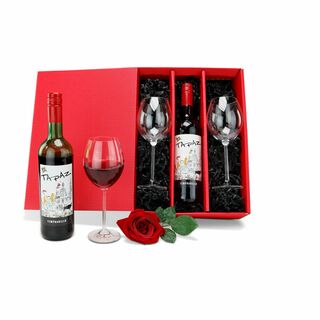 Geschenkset / Präsenteset: Rotwein für Zwei 2K2133