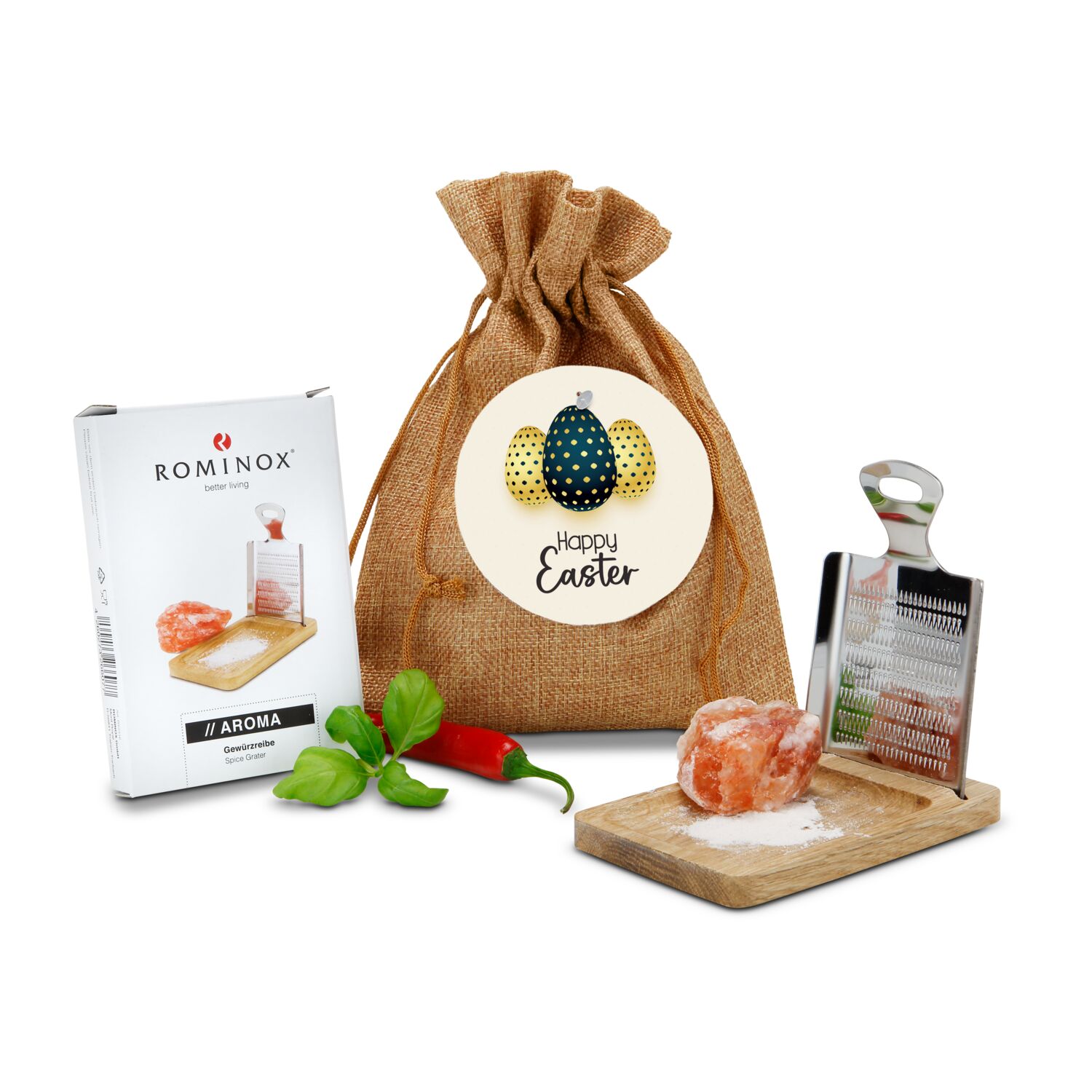 Geschenkset / Präsenteset: Kleine Salzreibe Frohe Ostern 2K2137o