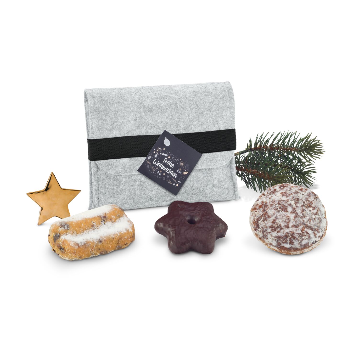 Geschenkset / Präsenteset: Filztasche mit Gebäck 2K2163